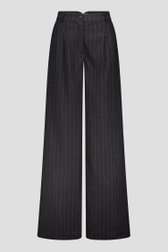 Photo produit 2 de Pantalon gris large à rayure craie de Louise pour Femmes