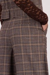 Détail de Pantalon large à carreaux marron de Louise pour Femmes