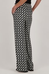Le dos de Pantalon large à imprimé noir et blanc de More & More pour Femmes