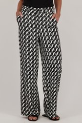 Le devant de Pantalon large à imprimé noir et blanc de More & More pour Femmes