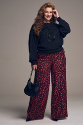 Pantalon large à l'imprimé floral rouge de Louise pour Femmes