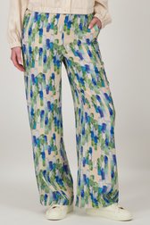 Pantalon large avec imprimé aquarelle bleu-vert de Liberty Loving nature pour Femmes