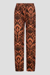 Pantalon large avec imprimé brun-orange	 de Louise pour Femmes