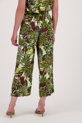 Pantalon large avec imprimé feuille vert-brun de Diane Laury pour Femmes