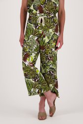 Pantalon large avec imprimé feuille vert-brun de Diane Laury pour Femmes