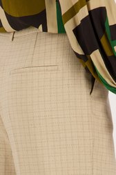 Pantalon large beige avec motif à carreaux fins	 de D'Auvry pour Femmes