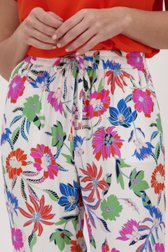 Pantalon large blanc à imprimé floral coloré de Claude Arielle pour Femmes