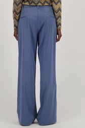 Le dos de Pantalon large bleu à l'aspect satiné de Geisha pour Femmes