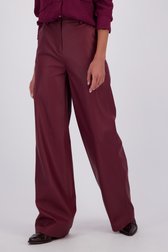 Le devant de Pantalon large bordeaux à l'aspect cuir de D'Auvry pour Femmes