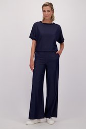 Le devant de Pantalon large effet denim de Claude Arielle pour Femmes