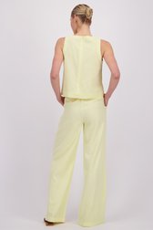 Le dos de Pantalon large en lin jaune de Liberty Island pour Femmes