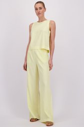 Le devant de Pantalon large en lin jaune de Liberty Island pour Femmes