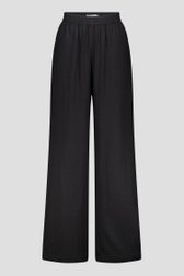 Pantalon large en lin noir  de Liberty Island pour Femmes