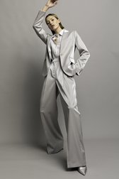 Photo supplémentaire 5 de Pantalon large gris argenté de D'Auvry Studio pour Femmes