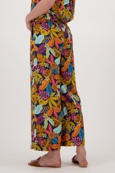 Pantalon large marine avec imprimé floral coloré de Libelle pour Femmes