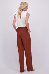 Le dos de Pantalon large marron de AC by Annelien Coorevits pour Femmes