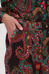 Pantalon large noir avec imprimé paisley de Claude Arielle pour Femmes