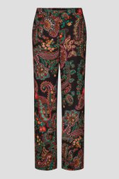 Pantalon large noir avec imprimé paisley de Claude Arielle pour Femmes