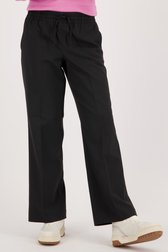 Pantalon large noir avec taille élastiquée de Opus pour Femmes