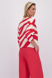 Le dos de Pantalon large rouge de Claude Arielle pour Femmes
