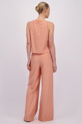 Le dos de Pantalon large saumon en lin de Liberty Island pour Femmes