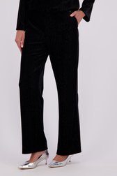 Le devant de Pantalon noir pailleté évasé de Claude Arielle pour Femmes