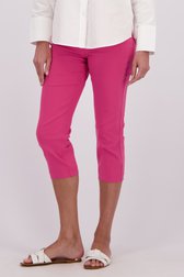 Détail de Pantalon rose à taille élastique – longueur 3/4 de Claude Arielle pour Femmes