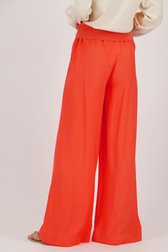 Pantalon rouge corail avec taille élastiquée de AC by Annelien Coorevits pour Femmes