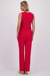 Le dos de Pantalon rouge structuré à taille élastique de Claude Arielle pour Femmes