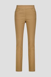 Pantalon stretch beige avec taille élastiquée	 de Claude Arielle pour Femmes