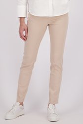 Pantalon stretch beige avec taille élastiquée de Claude Arielle pour Femmes