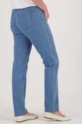 Le dos de Pantalon stretch bleu avec aspect denim de Claude Arielle pour Femmes