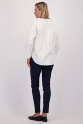 Le dos de Pantalon stretch bleu marine à taille élastique de Claude Arielle pour Femmes