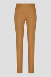 Pantalon stretch marron avec taille élastiquée de Claude Arielle pour Femmes