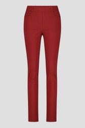 Pantalon stretch rouge avec taille élastiquée de Claude Arielle pour Femmes