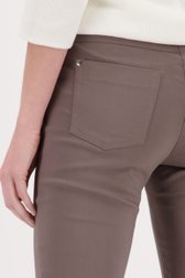 Pantalon stretch taupe avec taille élastiquée de Claude Arielle pour Femmes