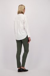 Le dos de Pantalon stretch vert foncé à taille élastique de Claude Arielle pour Femmes