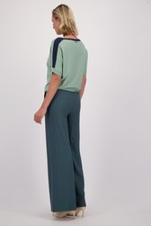 Le dos de Pantalon vert foncé avec taille élastique de Claude Arielle pour Femmes