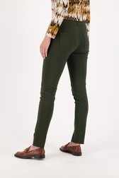 Pantalon vert foncé en stretch à taille élastiquée de Claude Arielle pour Femmes