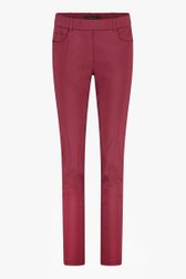 Pantalon vin rouge en stretch à taille élastiquée de Claude Arielle pour Femmes