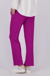 Pantalon violet texturé avec taille élastique de Claude Arielle pour Femmes