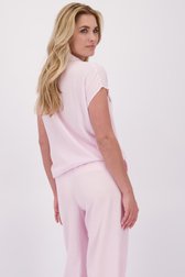 Achterkant van Pastelroze blouse met korte mouwen  door Libelle voor Dames