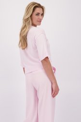 Achterkant van Pastelroze cardigan met 3/4 mouwen  door Libelle voor Dames