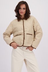 Vidéo de Veste matelassée beige avec finitions brunes de JDY pour Femmes