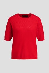 Photo produit 1 de Petit pull rouge à motif tricoté de Signature pour Femmes