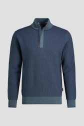 Productfoto 1 van Petrolblauwe trui met opstaande kraag door Dansaert Blue voor Heren
