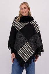 Vidéo de Poncho noir et gris à motif pied-de-poule de Liberty Island pour Femmes