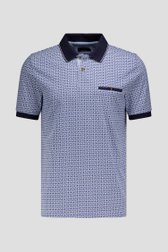 Photo produit 1 de Polo à imprimé géométrique bleu de Dansaert Blue pour Hommes
