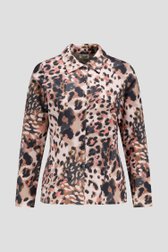 Photo produit 1 de Polo à imprimé léopard gris et rose de Barbara Lebek pour Femmes