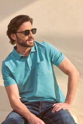 Polo à manches courtes turquoise de Dansaert Blue pour Hommes